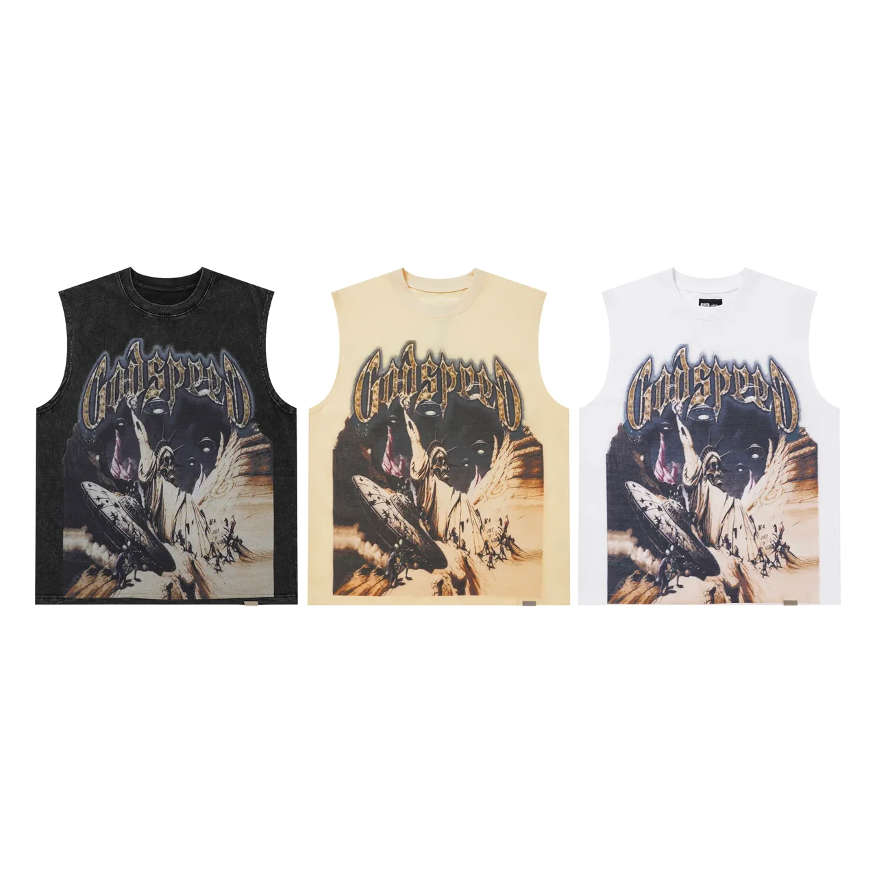 Graphic Print Sleeveless Vest Top