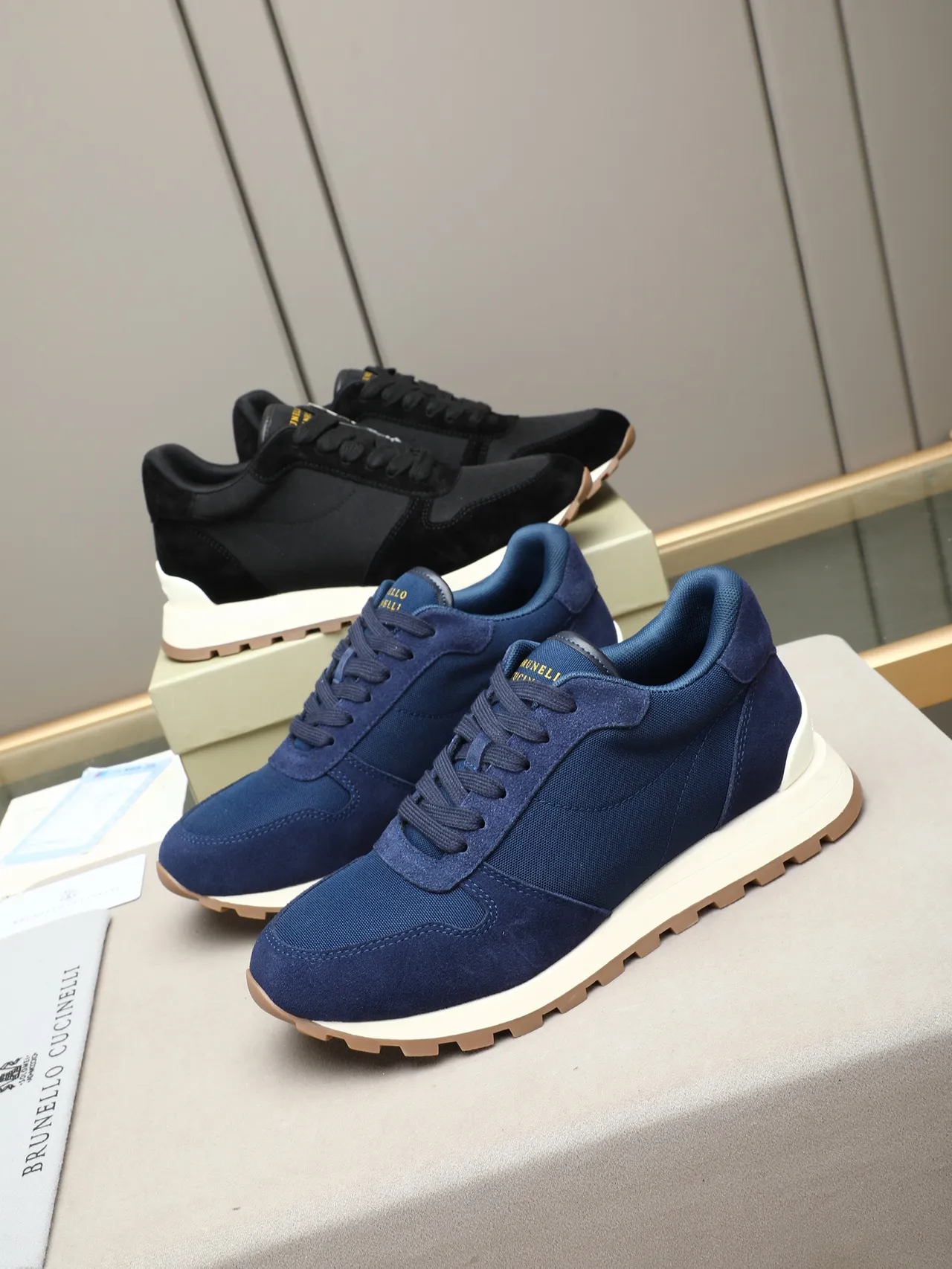 Navy Suede and Textile Lifestyle Sneaker