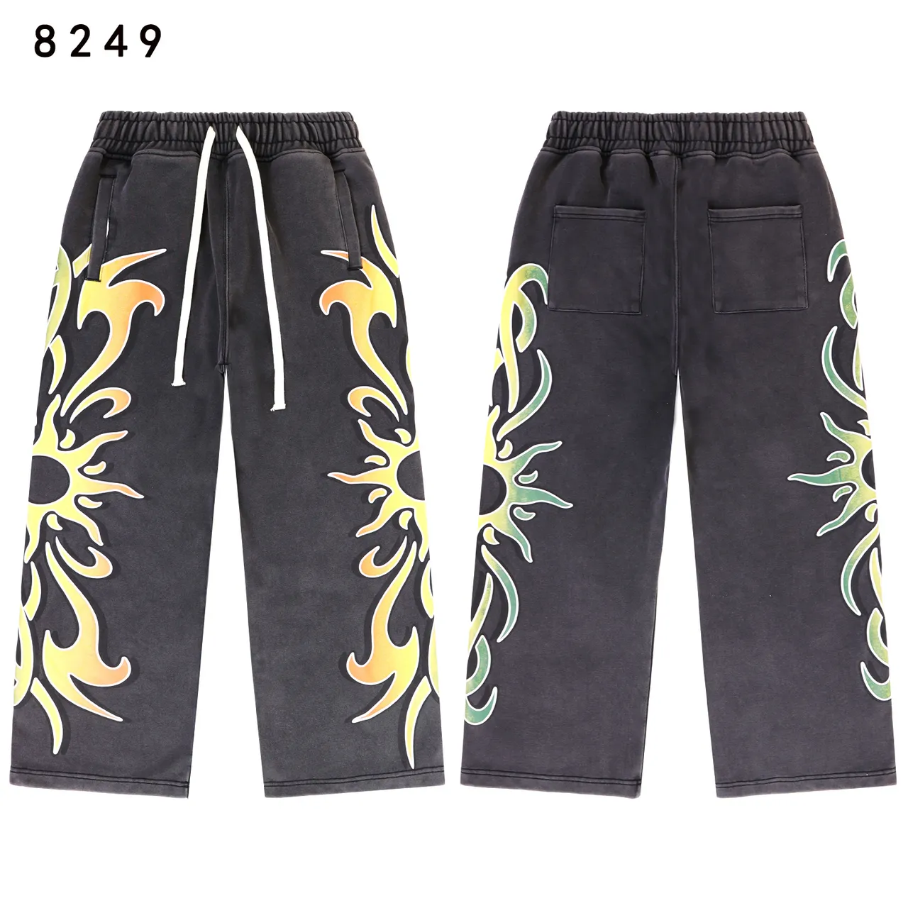 Graphic-Print Flame Motif Tracksuit