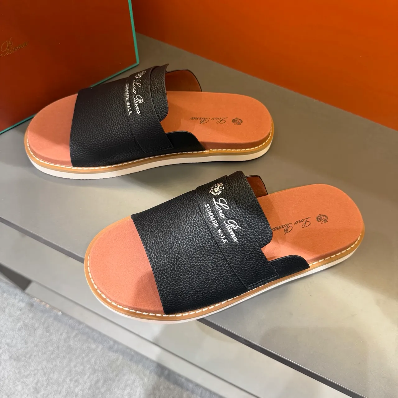 Loro Piana Summer Walk Leather Slipper