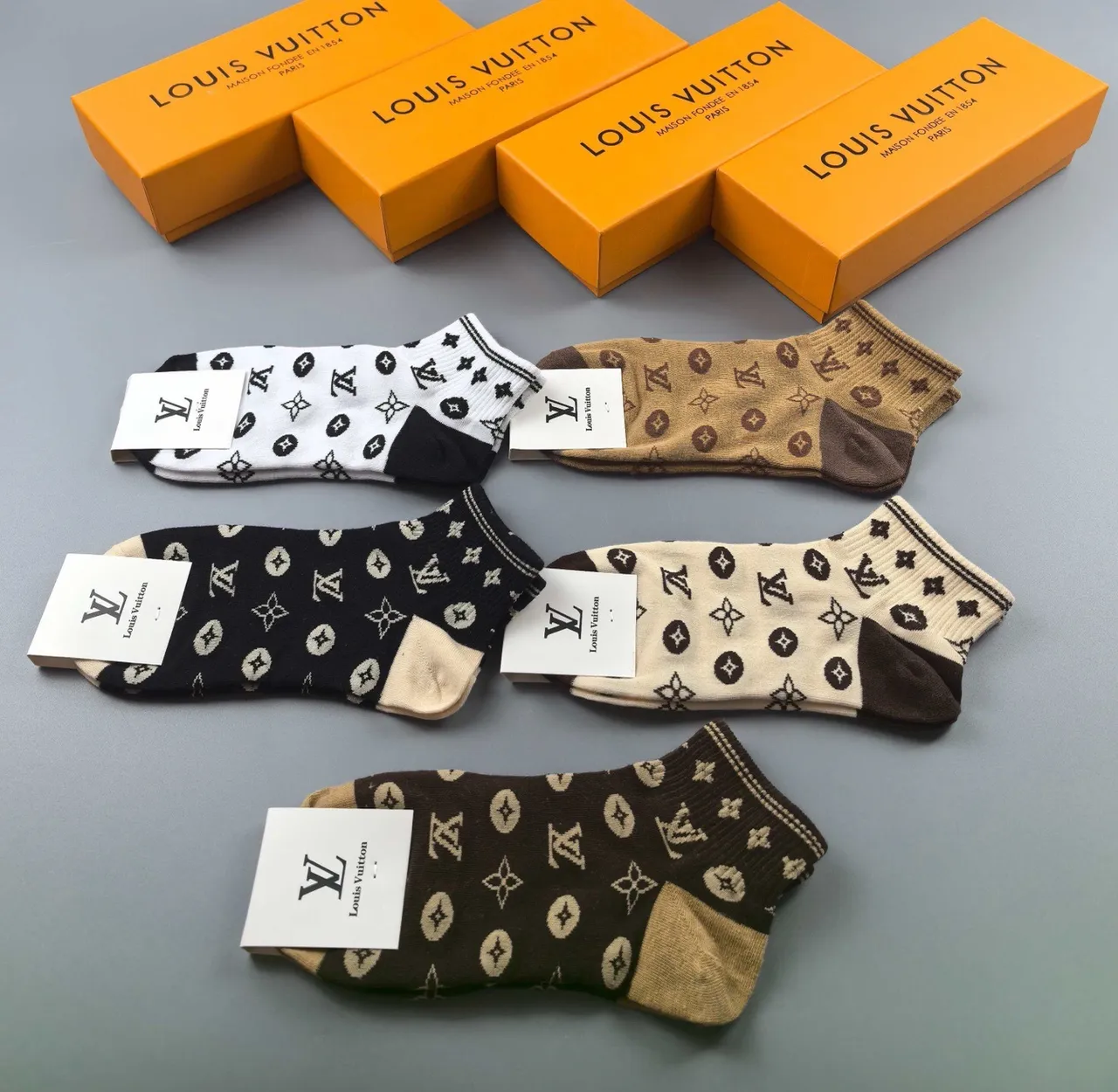 Louis Vuitton Monogram-Print Crew Socks