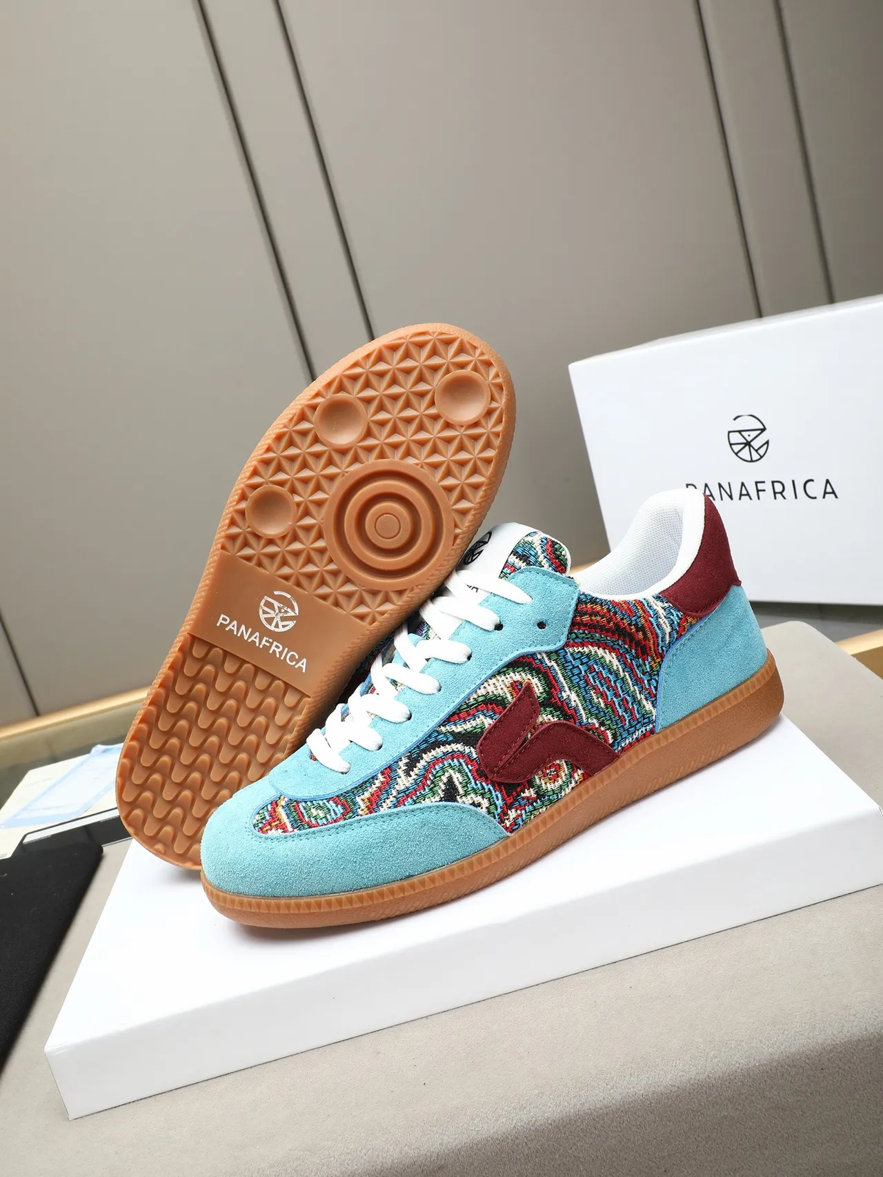 Multicolor Woven and Suede Low-Top Lifestyle Sneaker