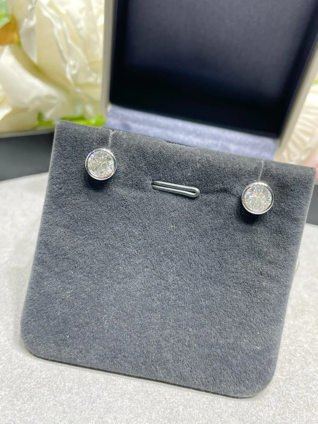 Tiffany & Co. Round Bezel-Set Brilliant-Cut Stud Earrings