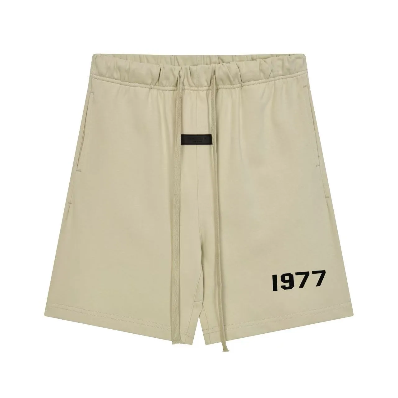 Gray Black Drawstring Waist Side-Printed Numeric Logo Shorts
