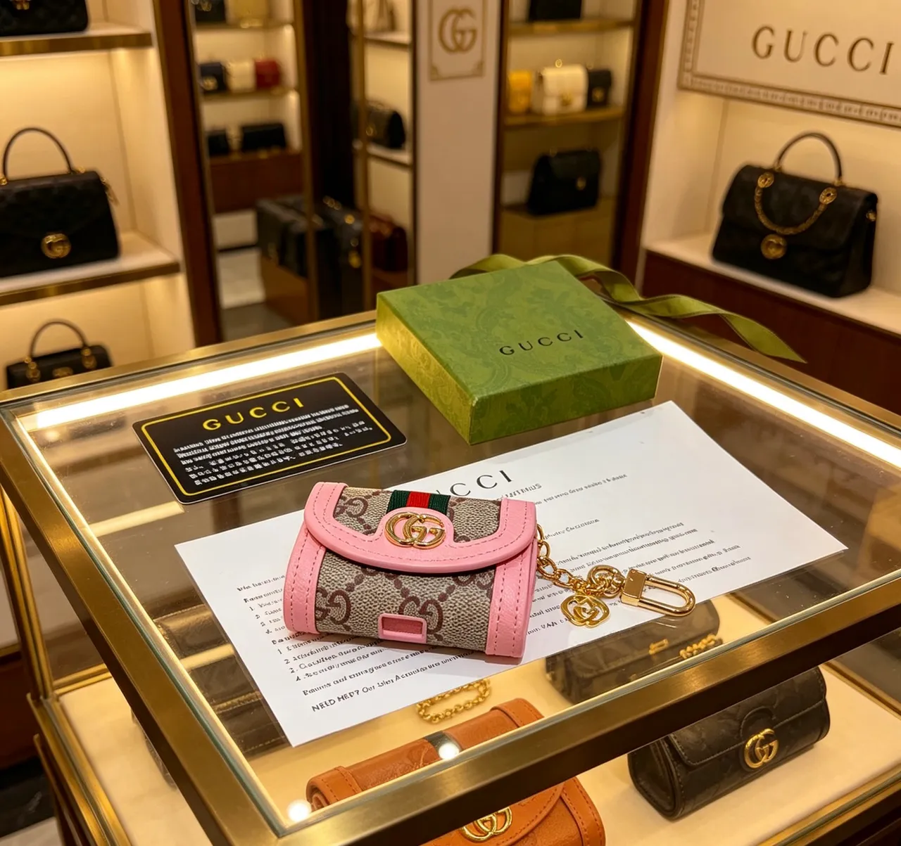 Gucci Ophidia Pink Beige Flap-Top Monogram Canvas Crossbody Bag