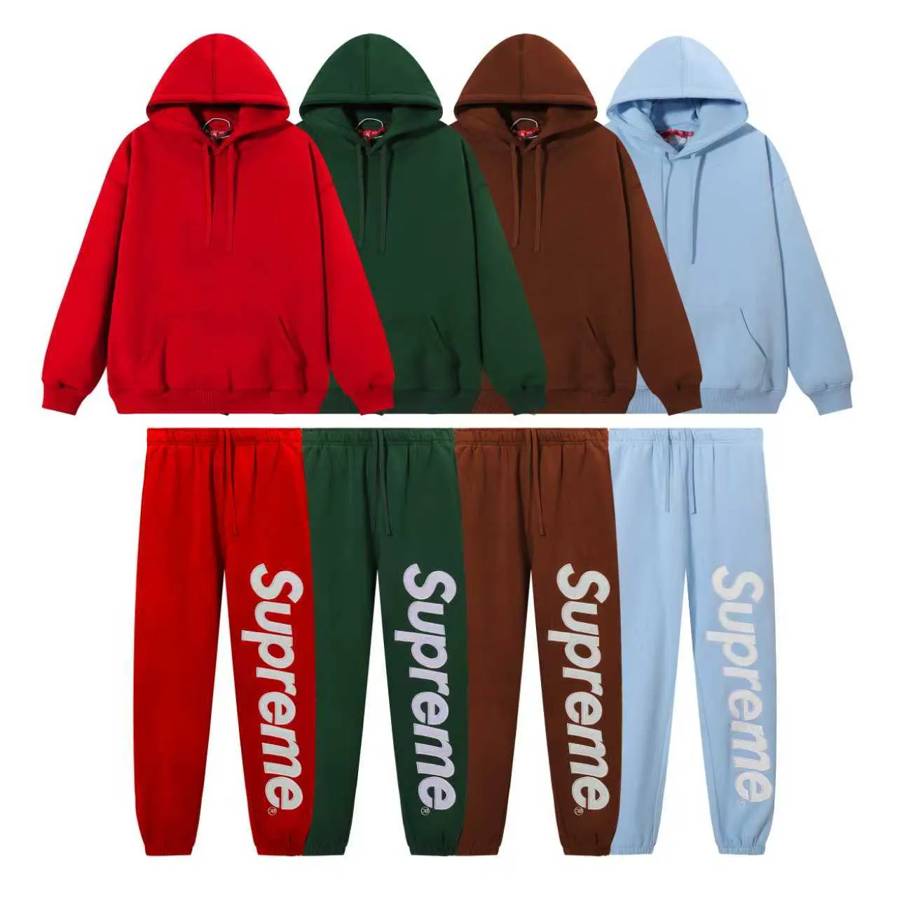 Supreme Box Logo Red Oversized Fit Fleece Construction Hoodie