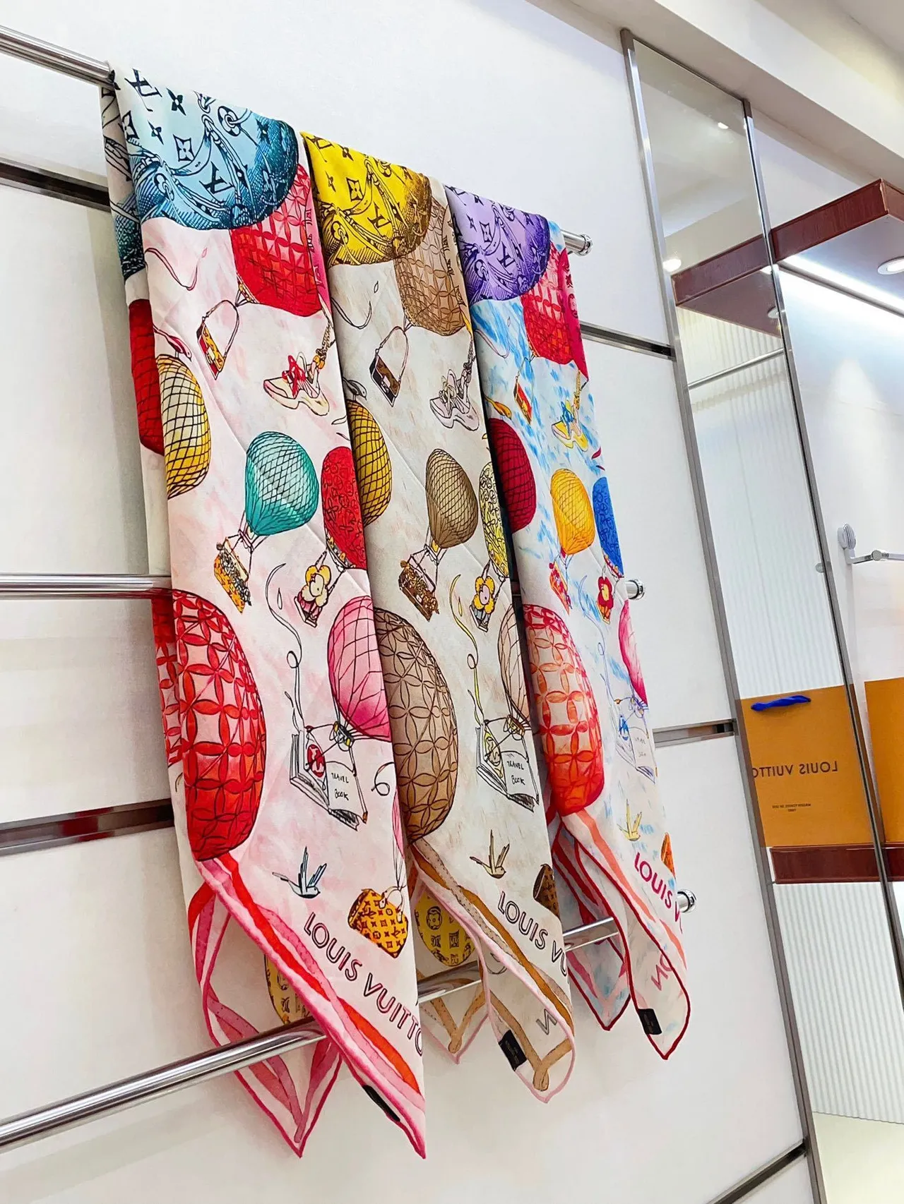 Louis Vuitton Illustrated Print Silk Scarf
