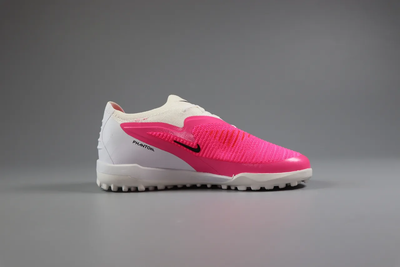 Nike Pink Green Low-Cut Synthetic Overlay Cage Artificial-Grass Soccer Shoes
