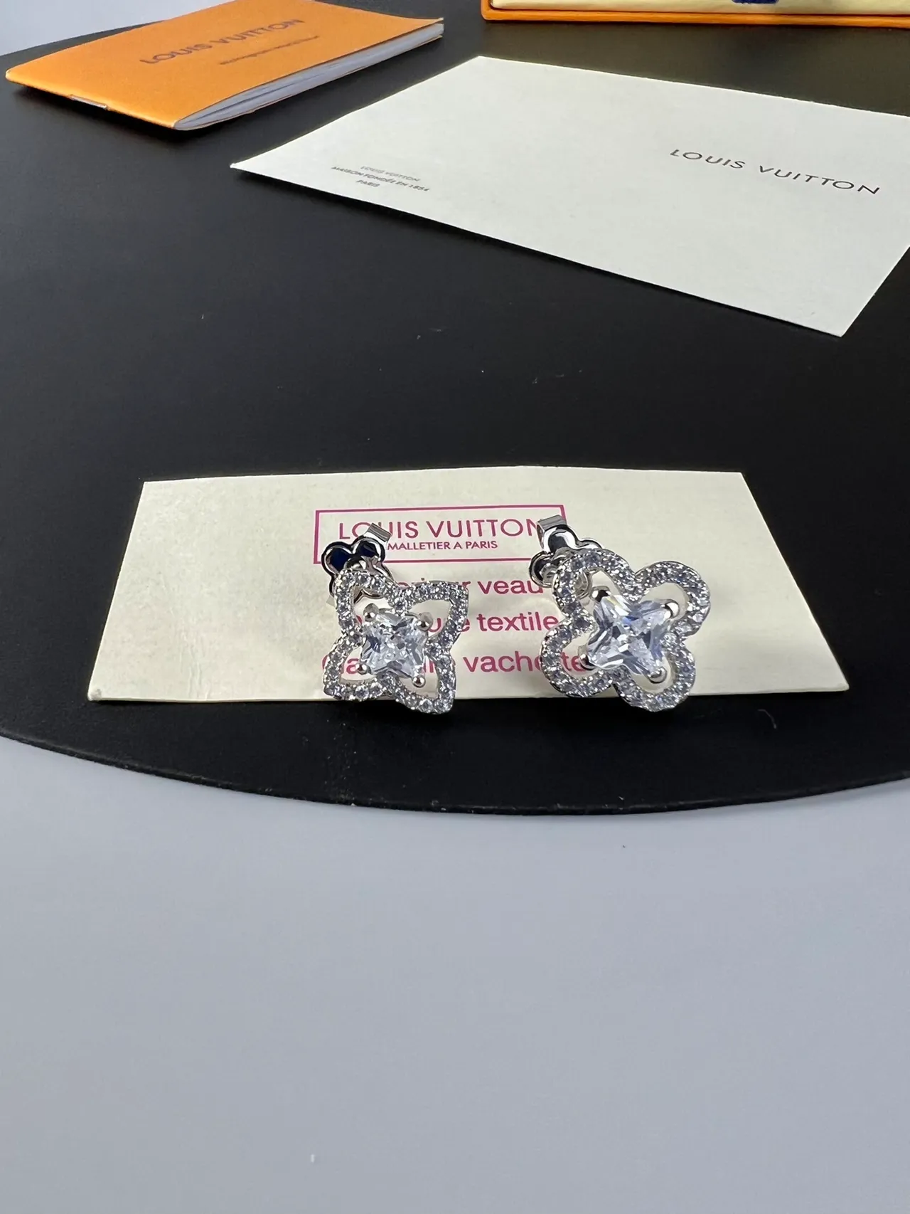 Louis Vuitton Floral Pavé Crystal Stud Earrings