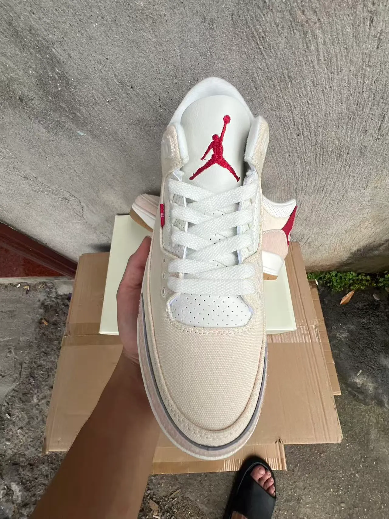 Levi's Beige Red High-Top Textile-Suede Hybrid Upper Sneakers
