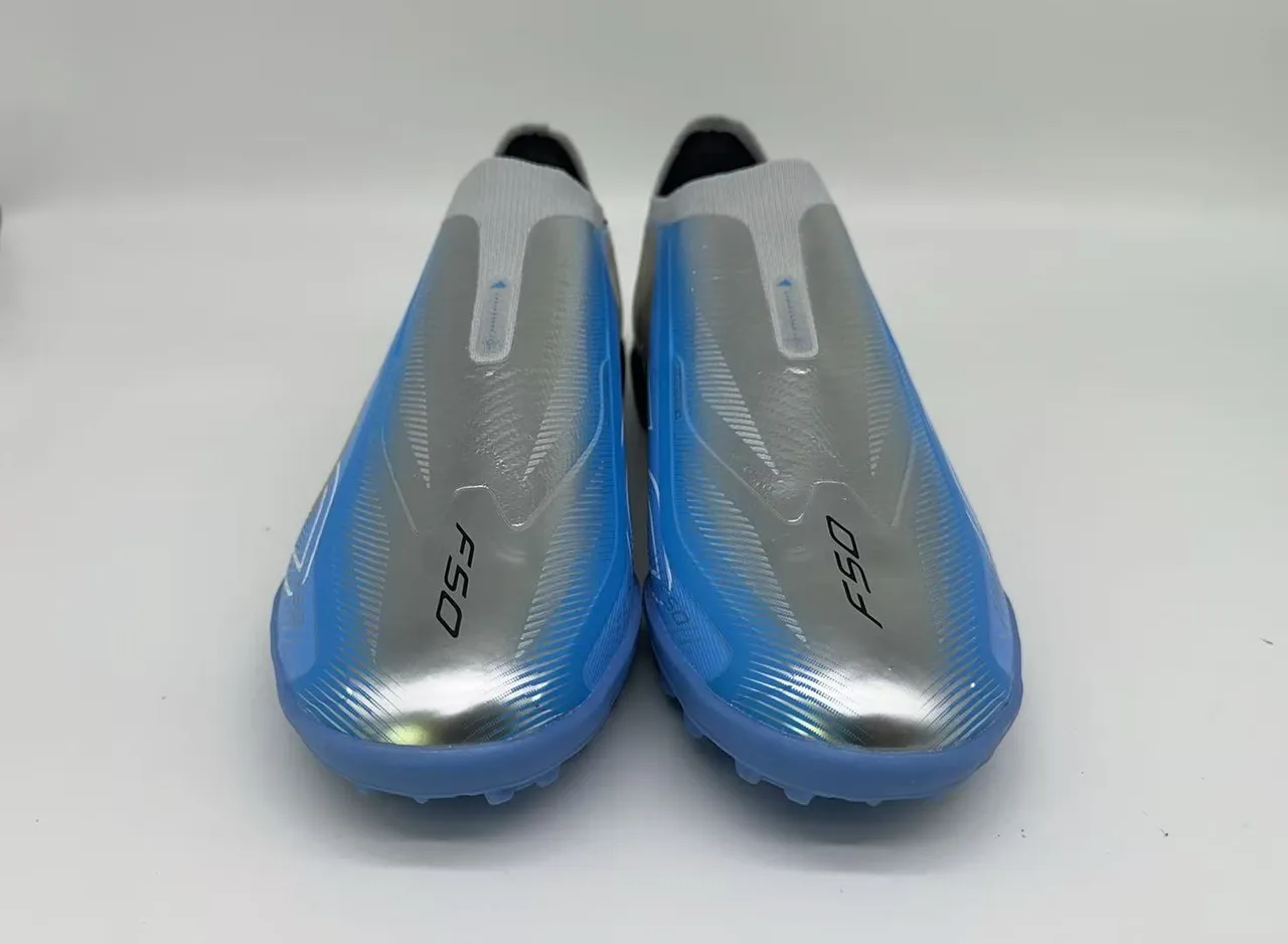 Adidas F50 Silver Blue Gold Turf Soccer Shoes