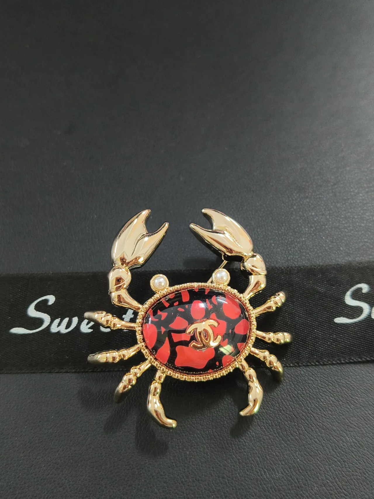 Chanel Multicolor Gold Floral Enamel Metal Brooch