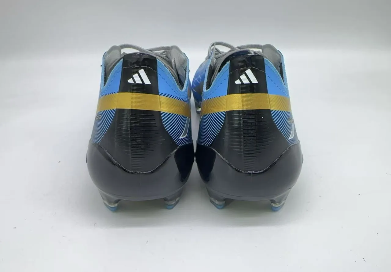 Adidas F50 Metallic Silver Blue Gold Firm-Ground Soccer Shoes