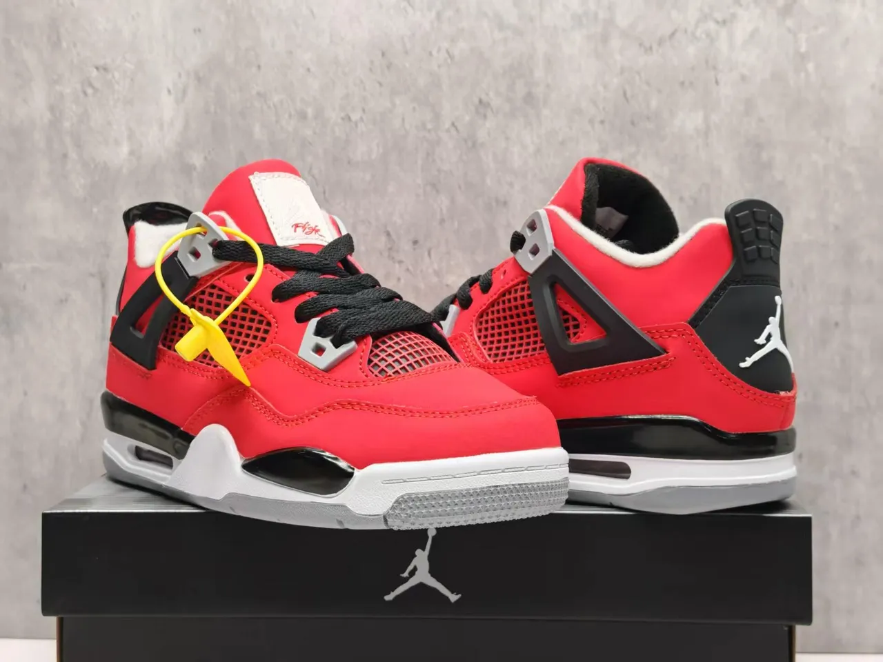 Air Jordan 4 Red Black Gray Basketball Shoes