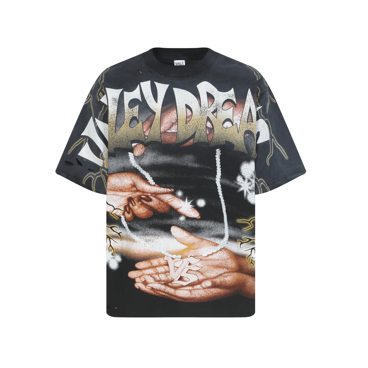 Vale Forever Distressed Oversized Graphic T-Shirt