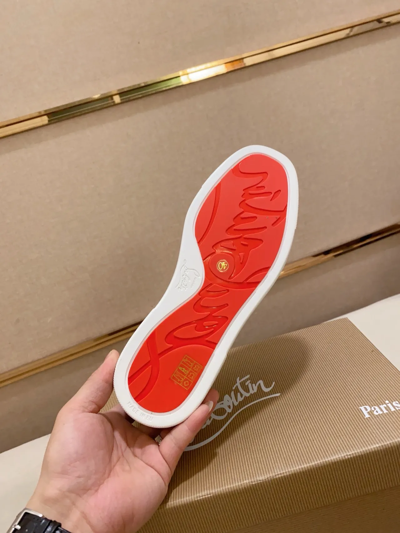 Christian Louboutin Multicolor White Studded Toe Cap Pop-Art Print Upper Lifestyle Sneakers