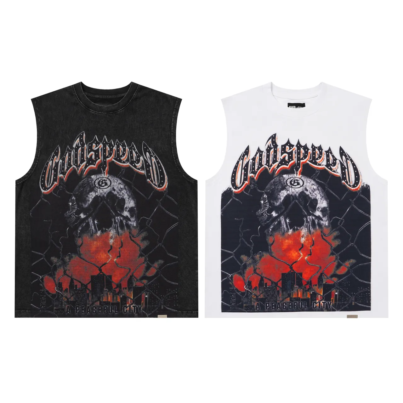 Godspeed A Peaceful City Graphic Sleeveless Vest Top