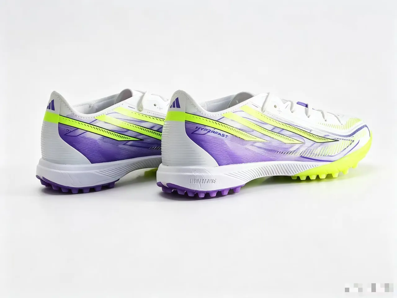 Adidas White Purple Low-Cut Synthetic Upper Molded Turf Studs Artificial-Grass Soccer Shoes