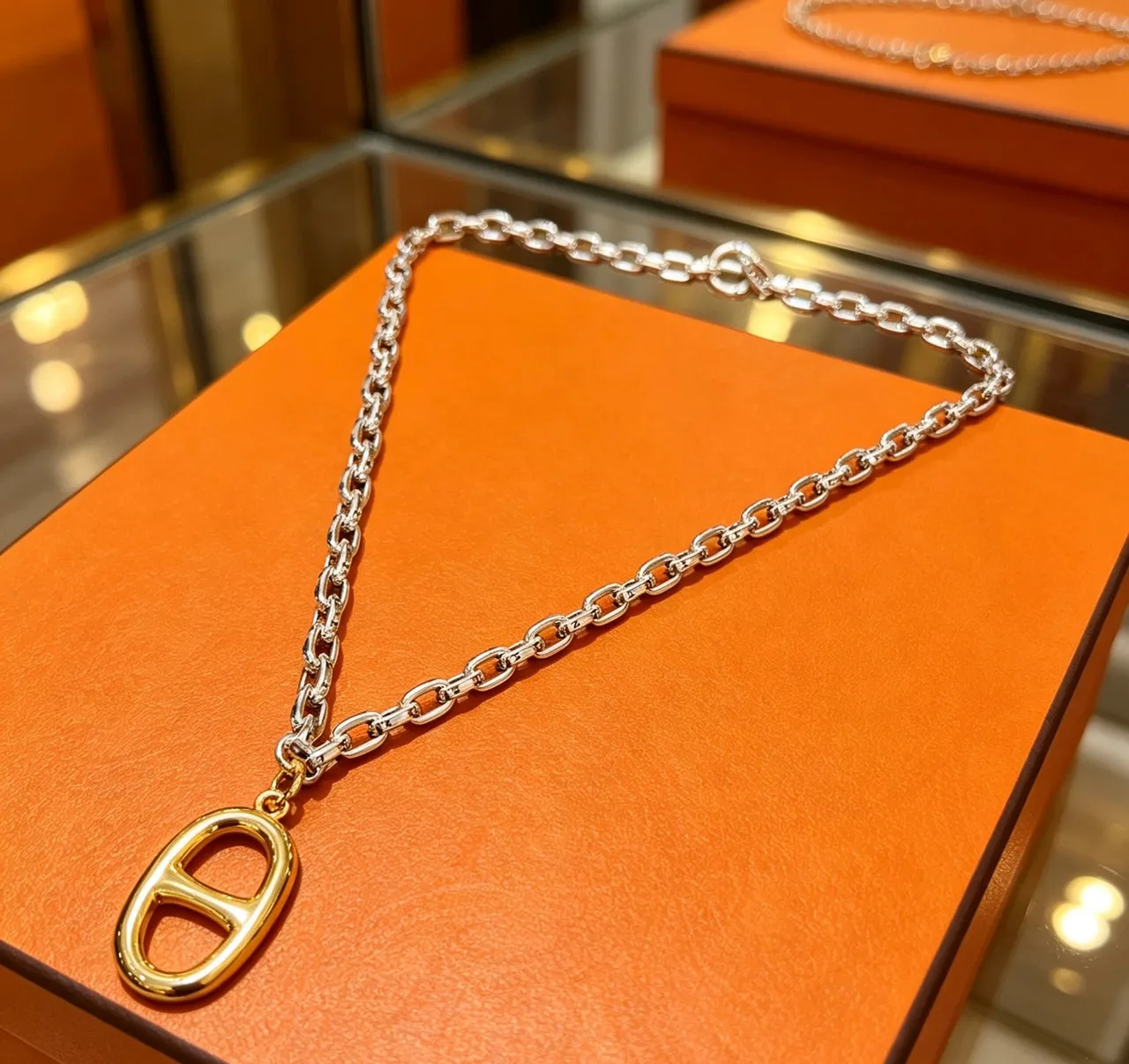 Hermès Chaine d'Ancre Gold and Silver Necklace