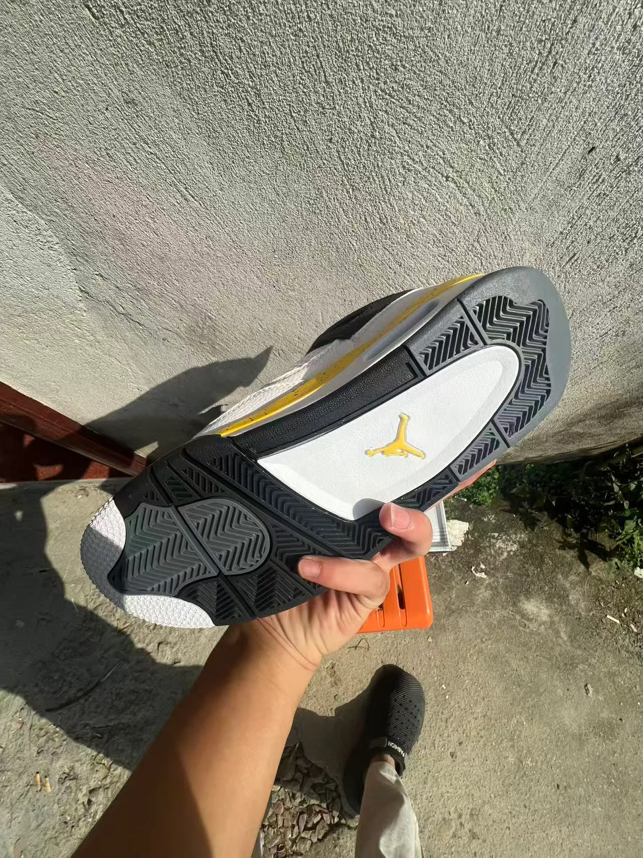 Air Jordan 4 White Black Yellow Speckle Basketball Shoes