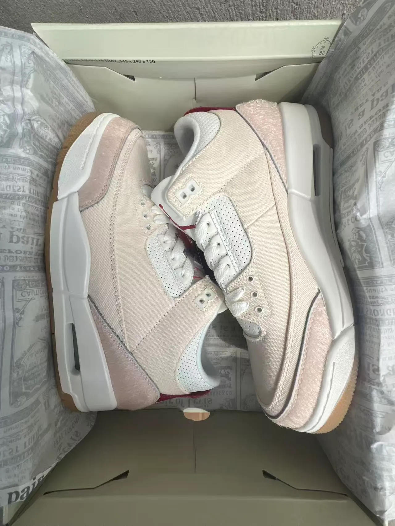 Levi's Beige Red High-Top Canvas-Suede Hybrid Upper Sneakers