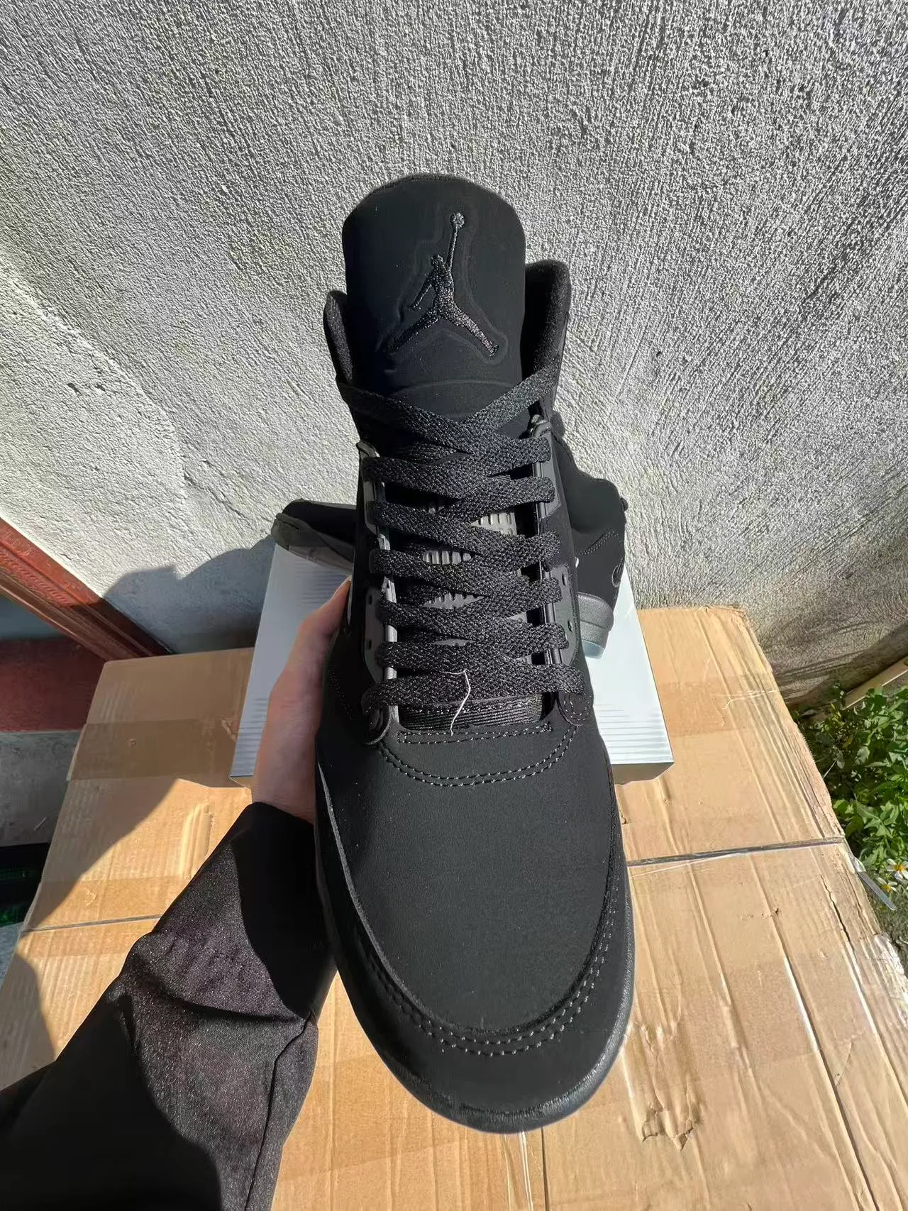 Air Jordan 5 Monochrome Black Basketball Shoes
