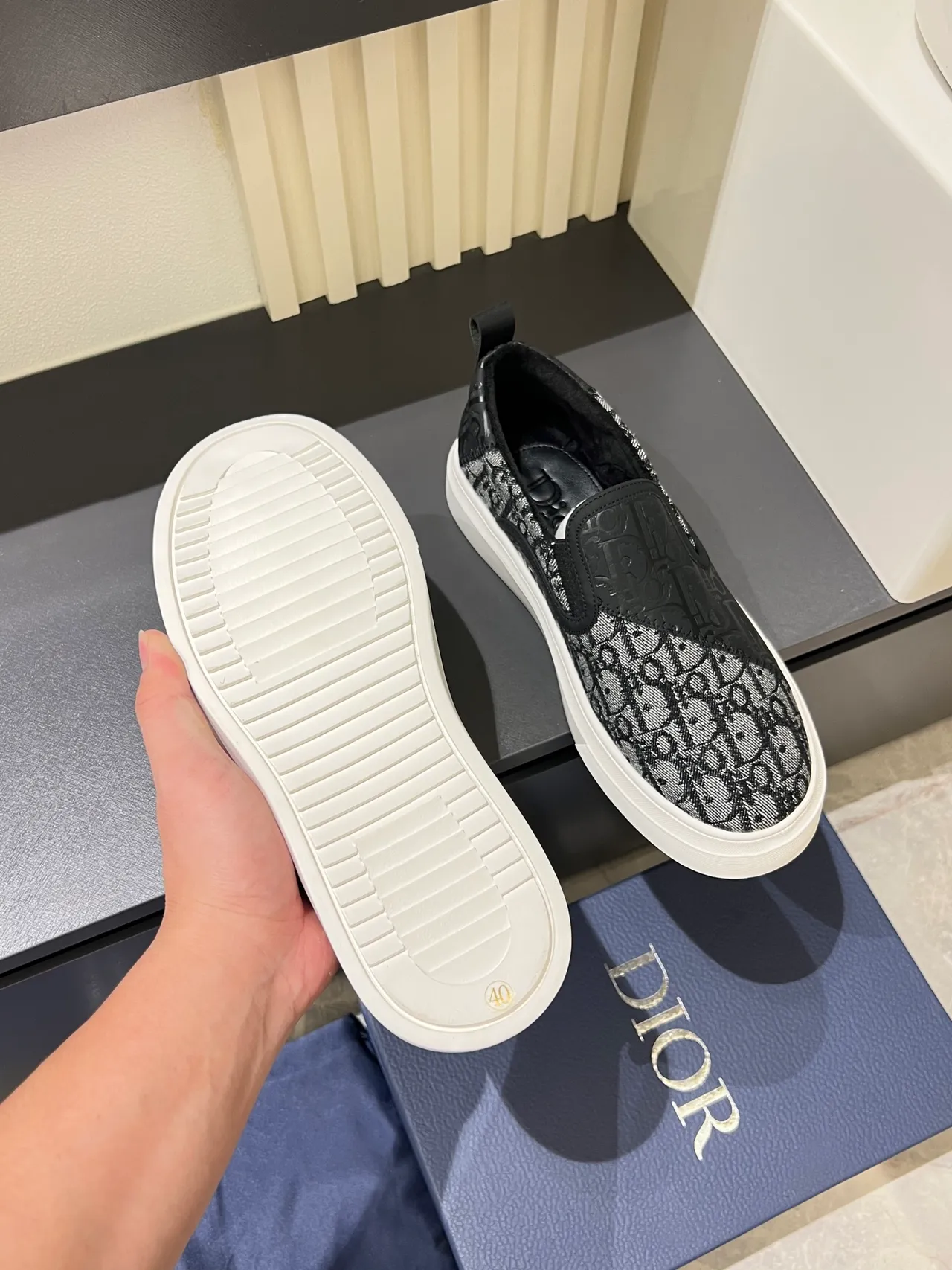 Dior B23 Monogram Jacquard Slip-On Lifestyle Sneakers