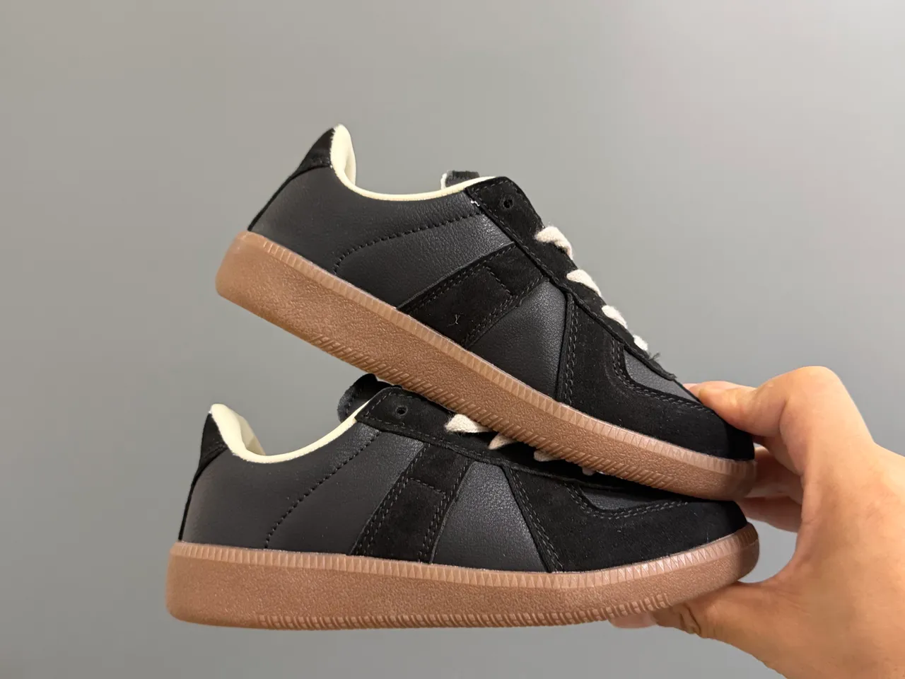 Black and White Panelled Suede Lifestyle Sneakers