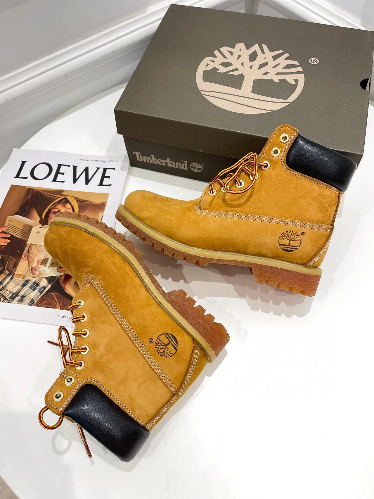 Timberland Premium 6-Inch Yellow Nubuck Work Boots
