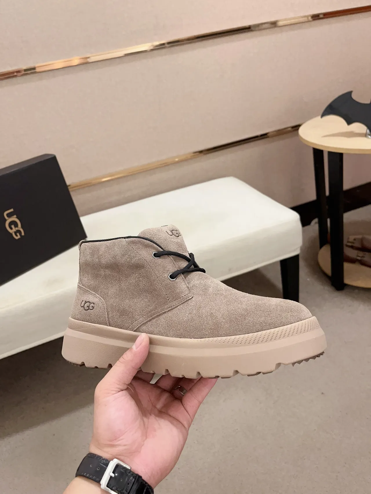 UGG Suede Platform Ankle Boot