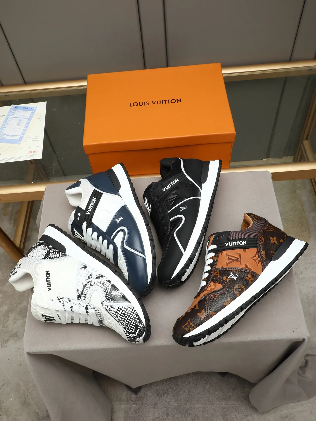 Louis Vuitton LV Trainer Black White Leather And Mesh Upper Contrast Midsole Lifestyle Sneakers