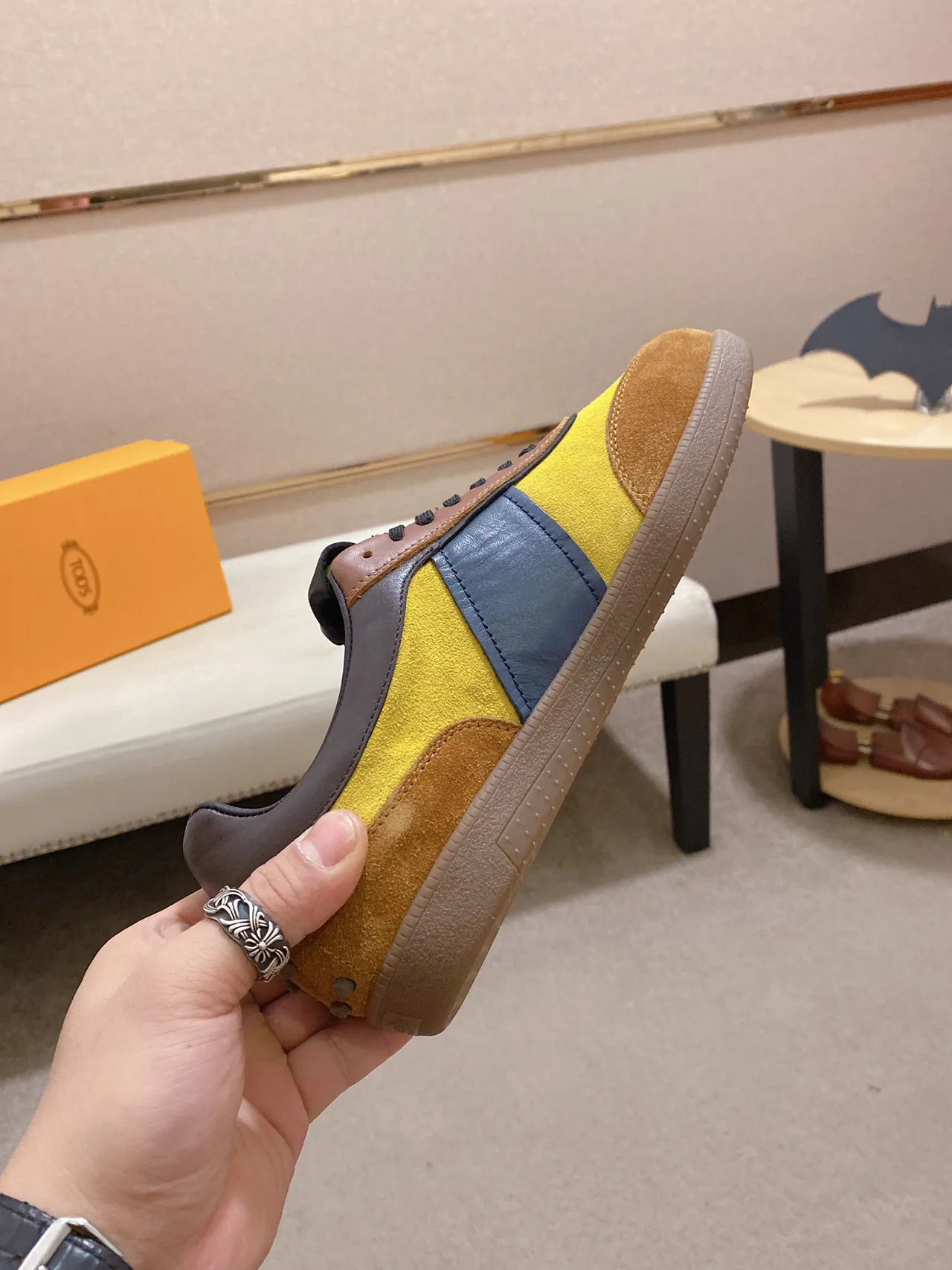 Tod's Color-Blocked Suede and Leather Lifestyle Sneaker