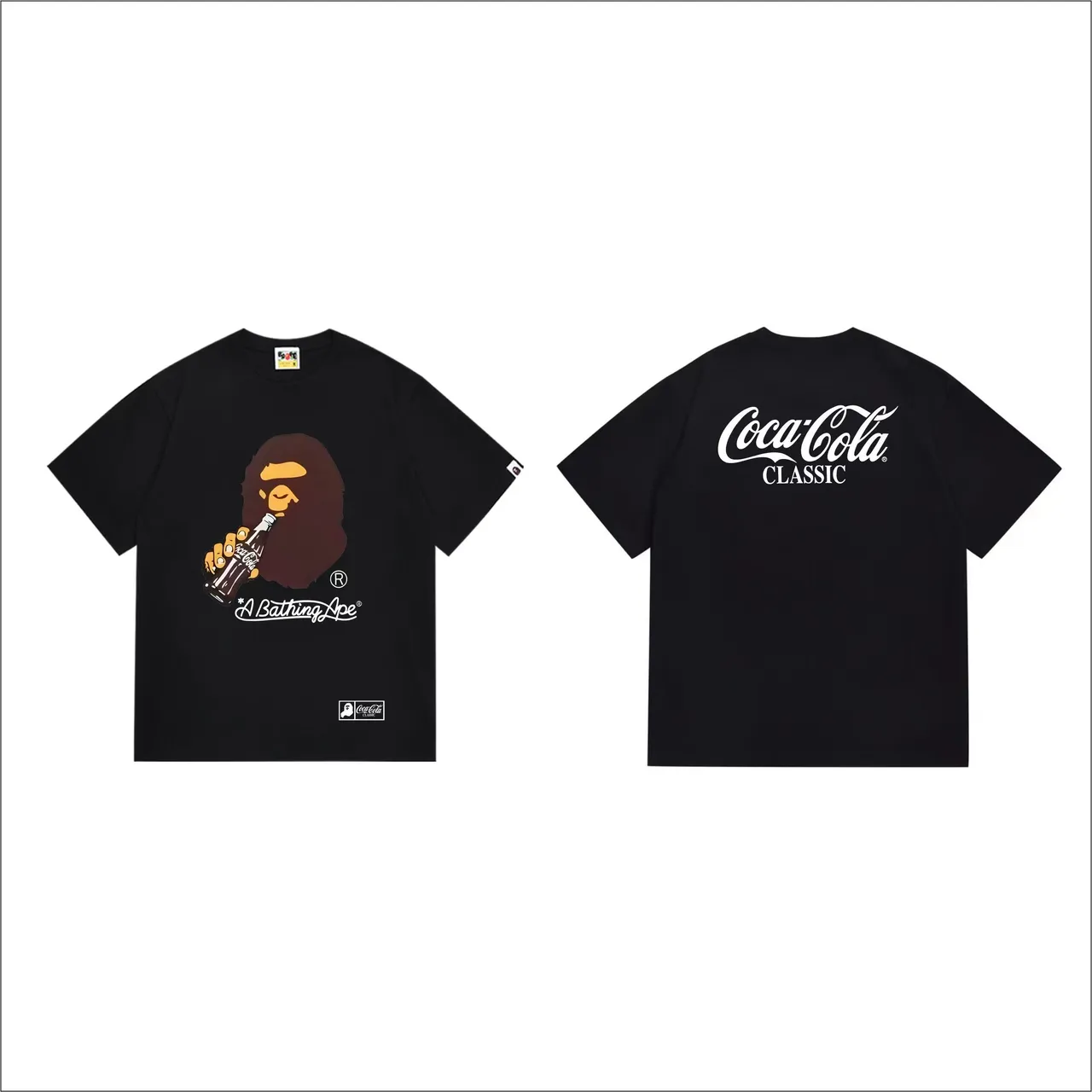 A Bathing Ape x Coca-Cola Classic Graphic Print Black T-Shirt