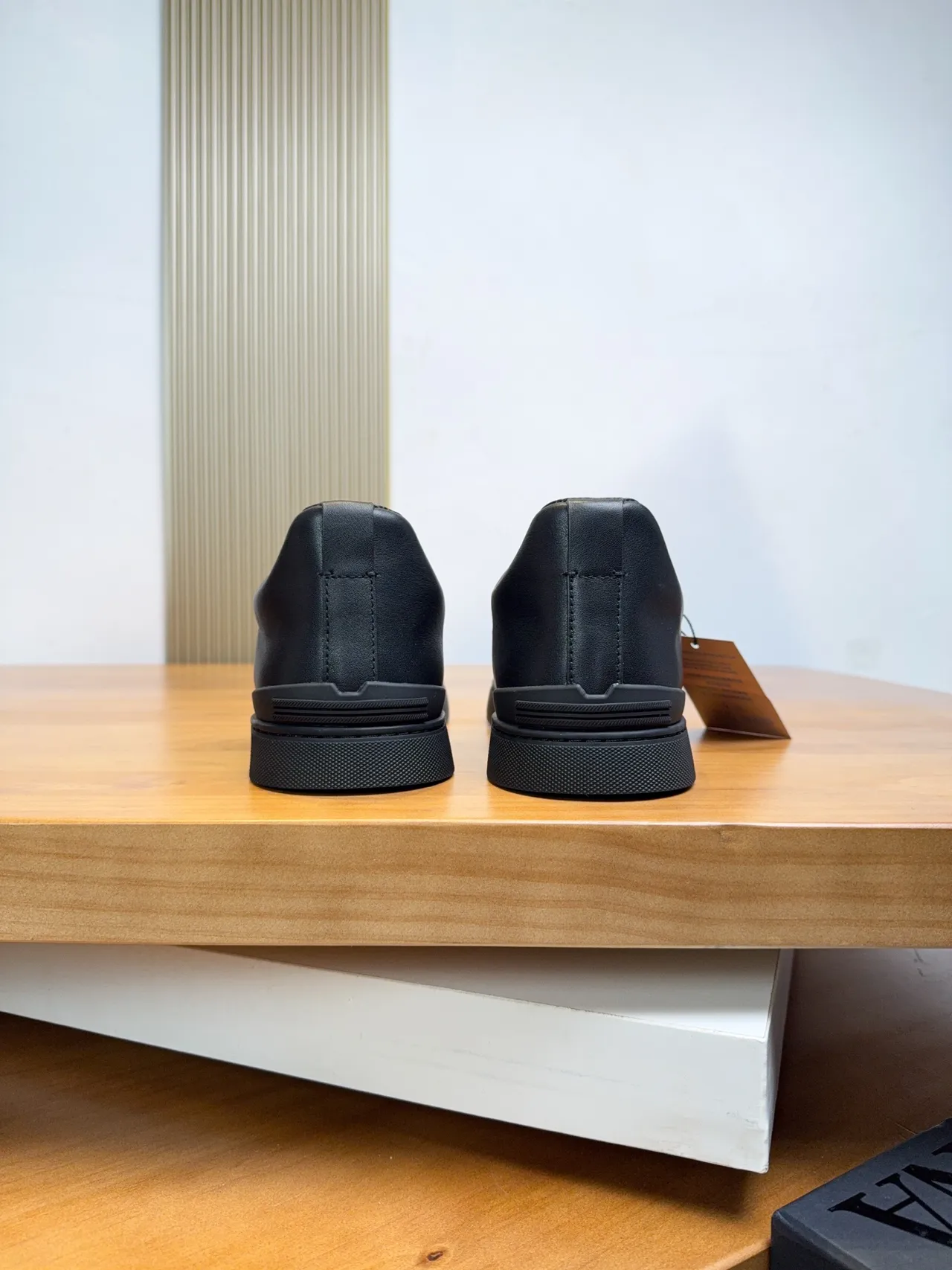 Zegna Slip-On Croc-Embossed Leather Black Lifestyle Sneakers