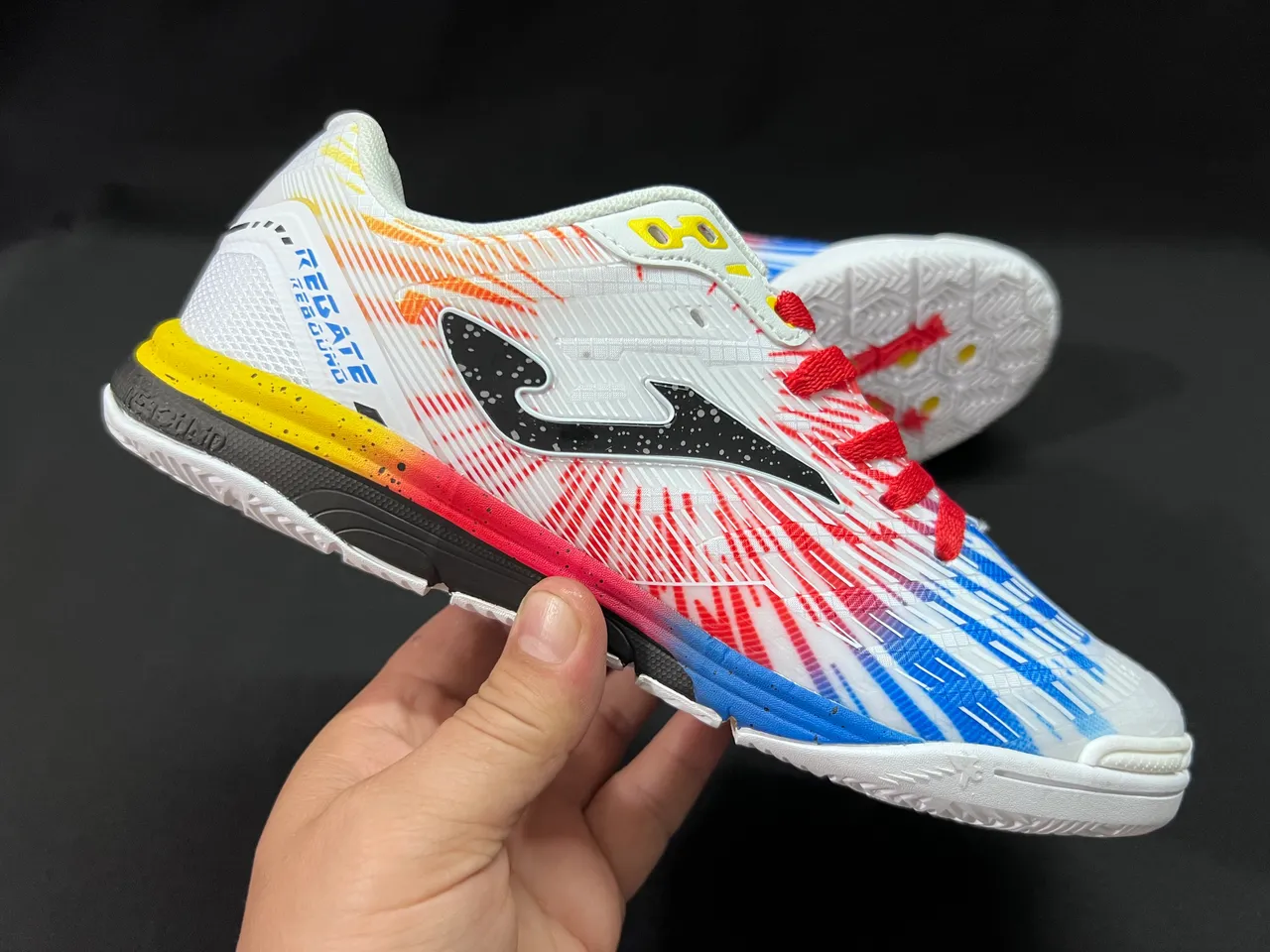Joma Rebound Multicolor Black Geometric Color-Blocked Upper Synthetic Mesh And TPU Overlays Sneakers