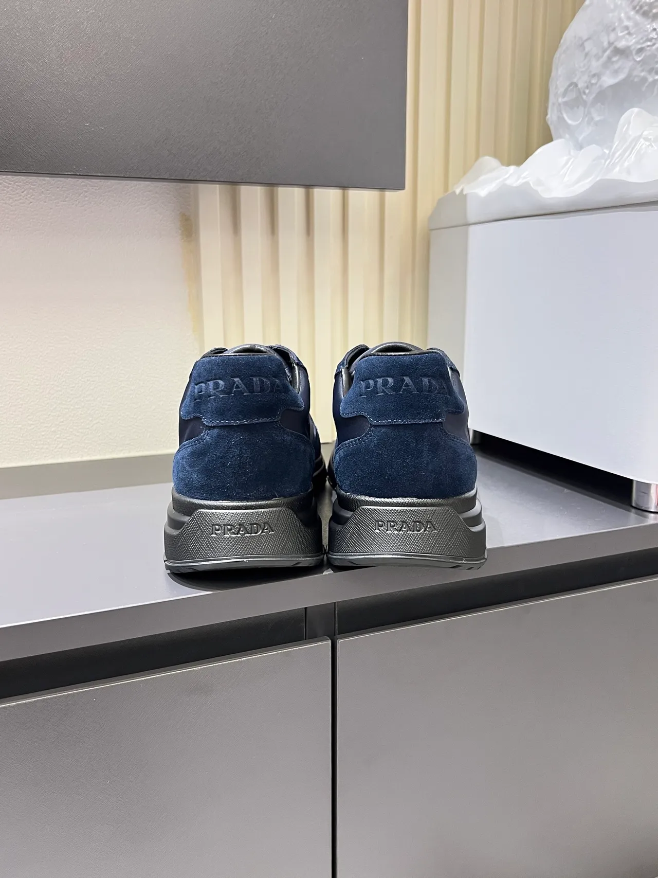 Prada Cloudbust Navy Blue Suede and Leather Lifestyle Sneakers
