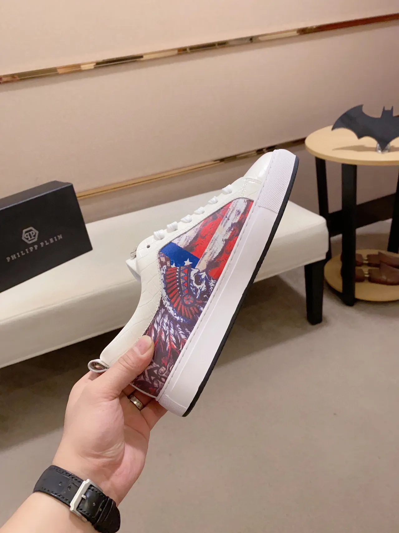 Philipp Plein Graphic Side Panel White Lifestyle Sneakers