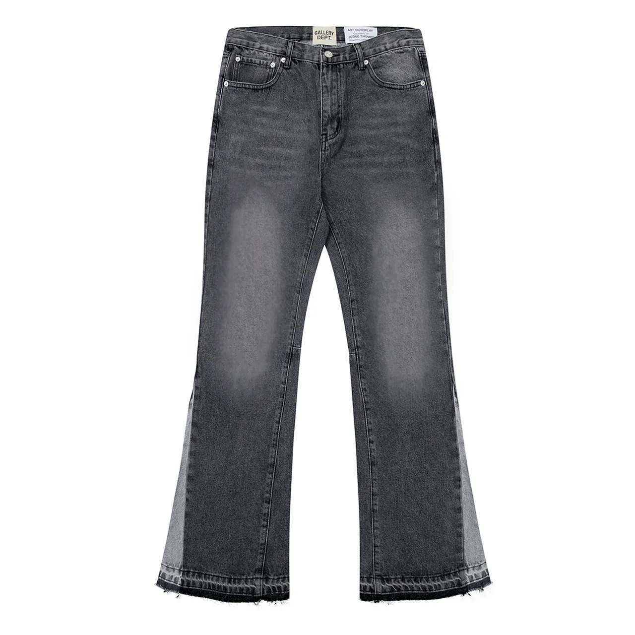 Gallery Dept Flared Raw-Hem Washed Black Denim Jeans