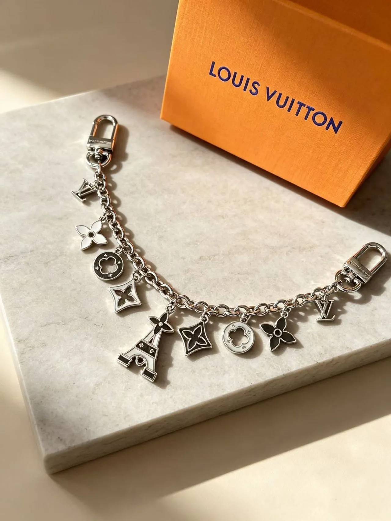 Louis Vuitton Charms Multicolor Gold Enamel-Charmed Silver-Tone Metal Bracelet