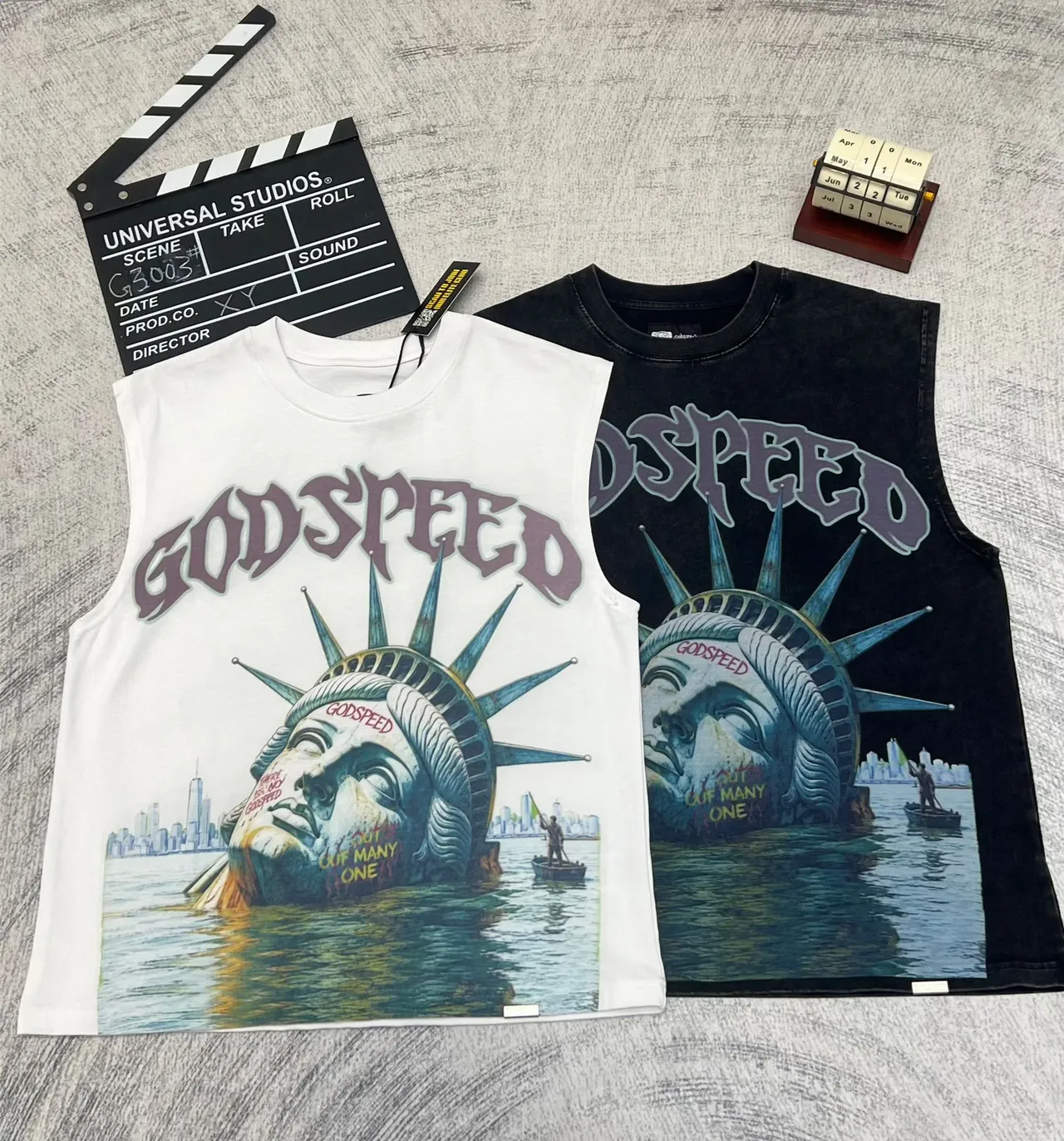Godspeed Statue of Liberty Submerged Graphic Vest Top