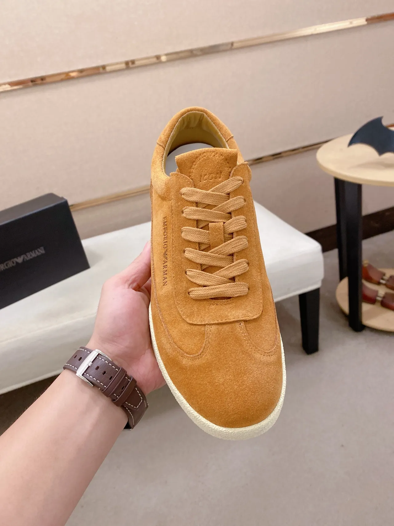 Emporio Armani Suede Low-Top Lifestyle Sneaker