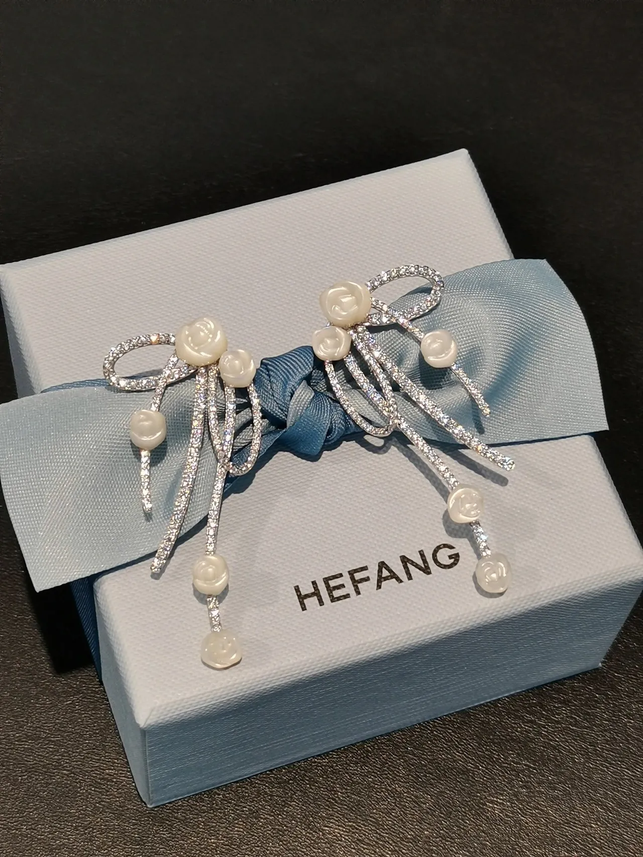 Tiffany & Co. Bow-Motif Pavé-Set Carved Floral Multi-Drop Earrings