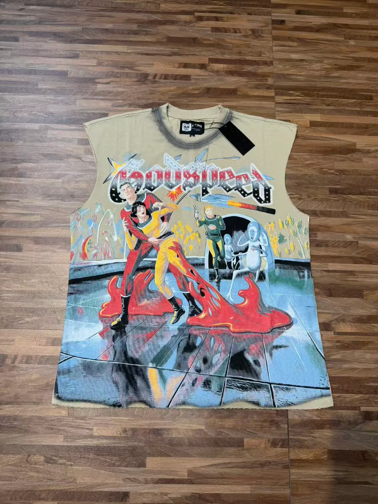 Godspeed Graphic-Print Sleeveless Crew-Neck Vest Top