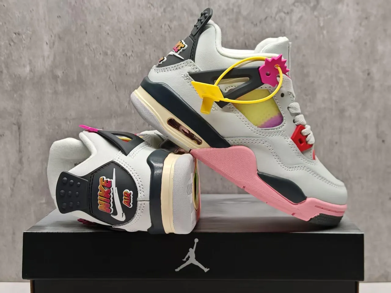 Air Jordan 4 Multicolor Gradient Window Basketball Shoes