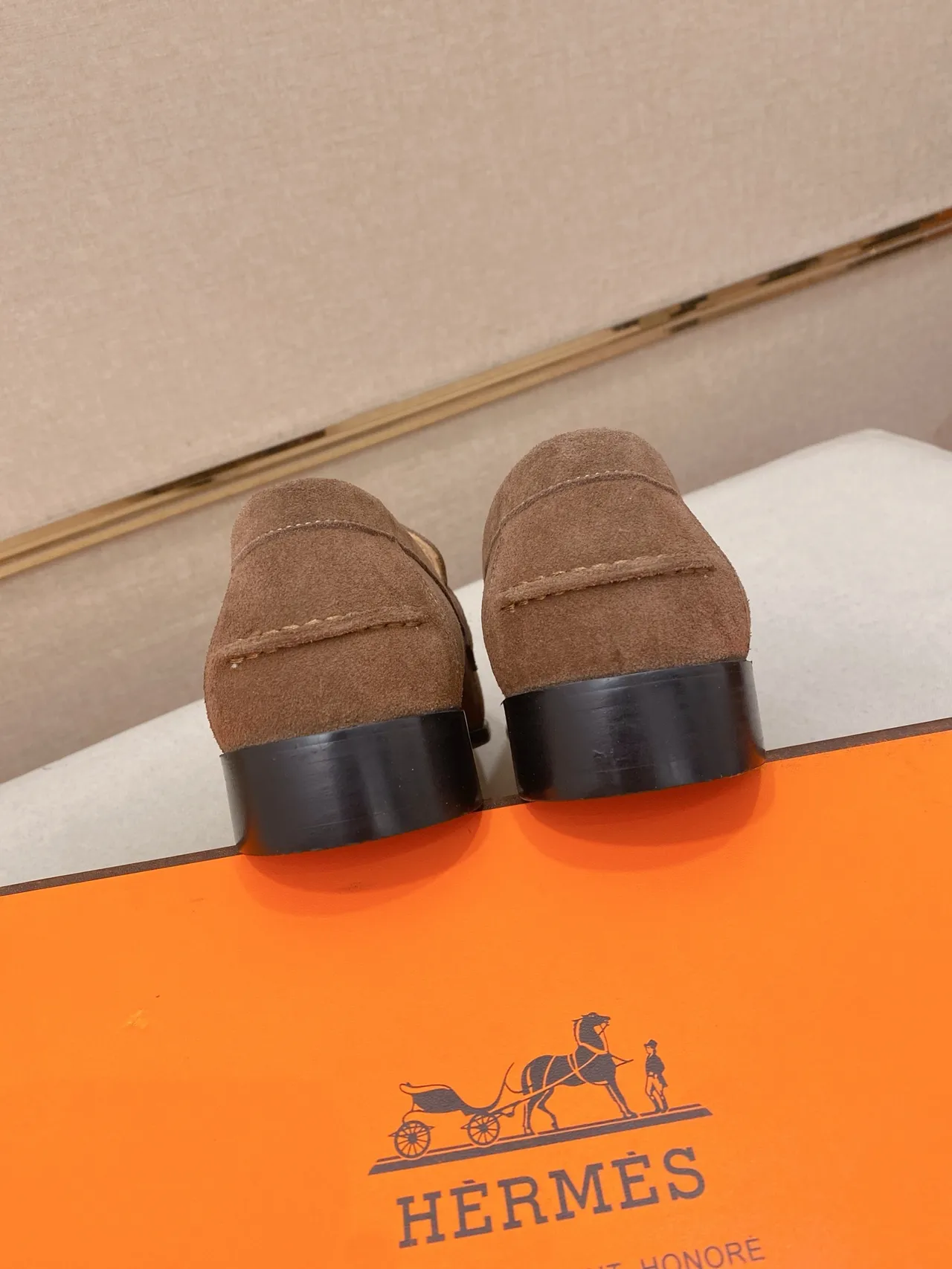 Hermès Oran Loafer Brown Suede H-Buckle Loafers