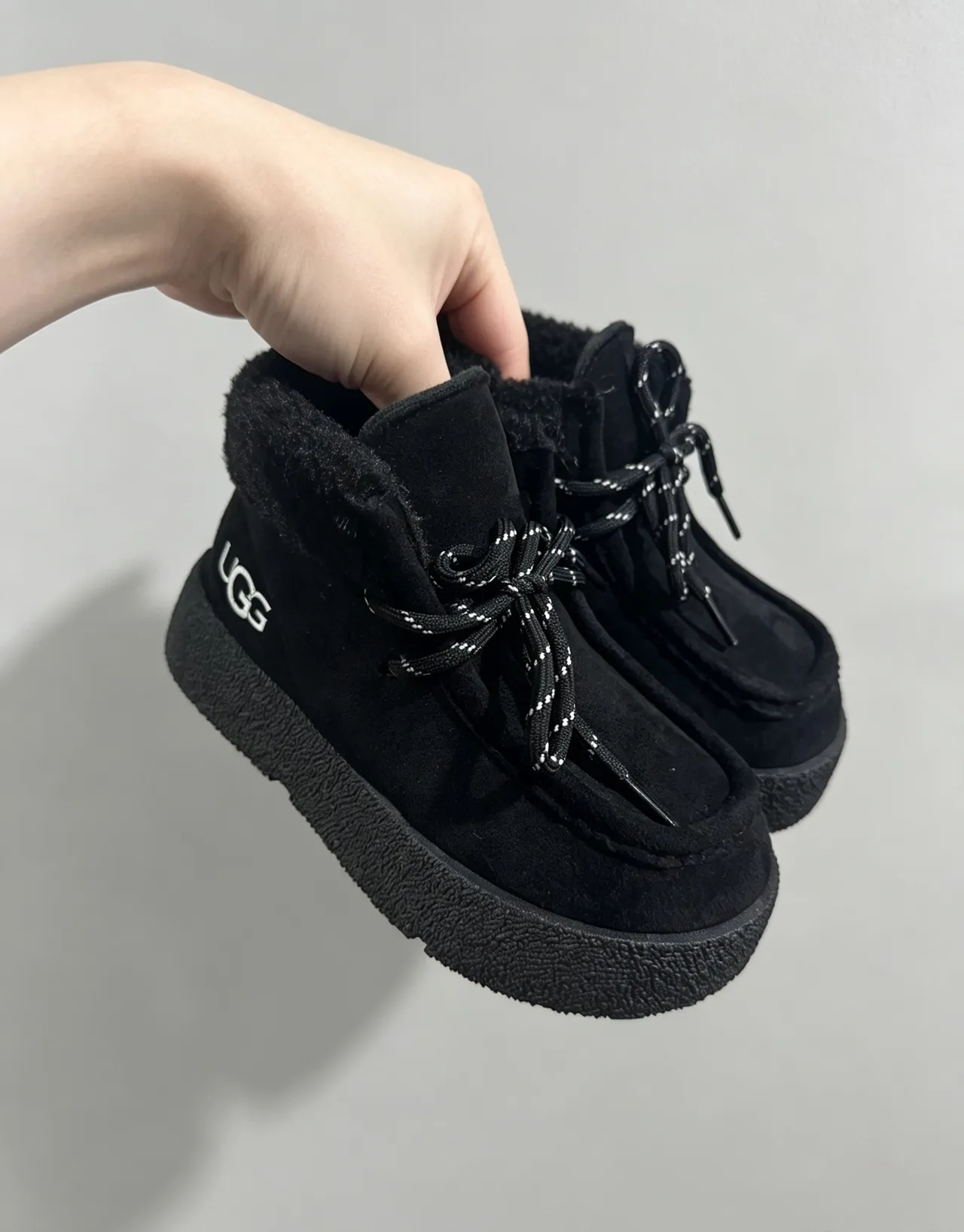 UGG Platform Shearling-Lined Suede Ankle Snow Boots