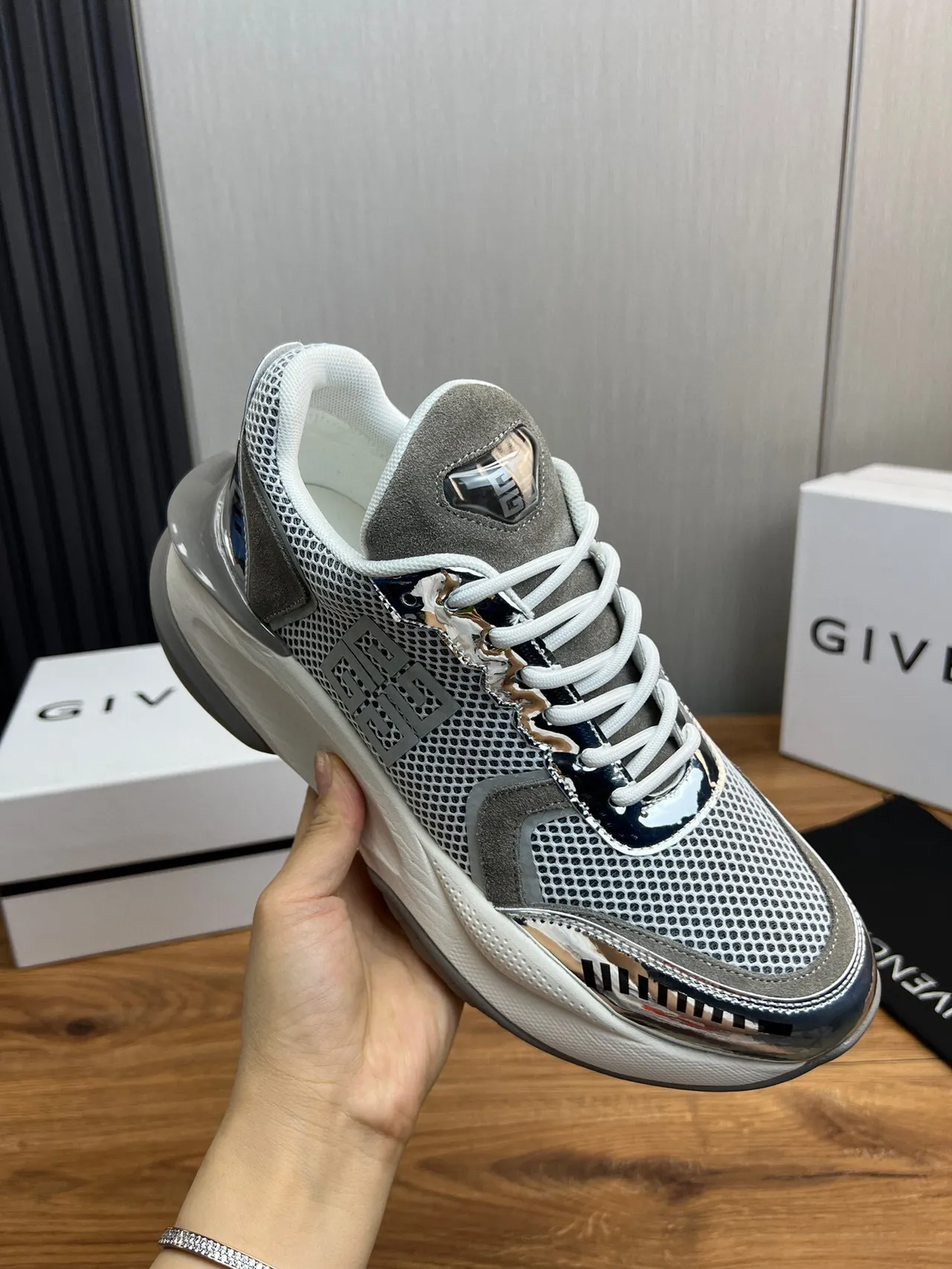 Givenchy Spectre Mesh and Chrome Chunky Sneakers