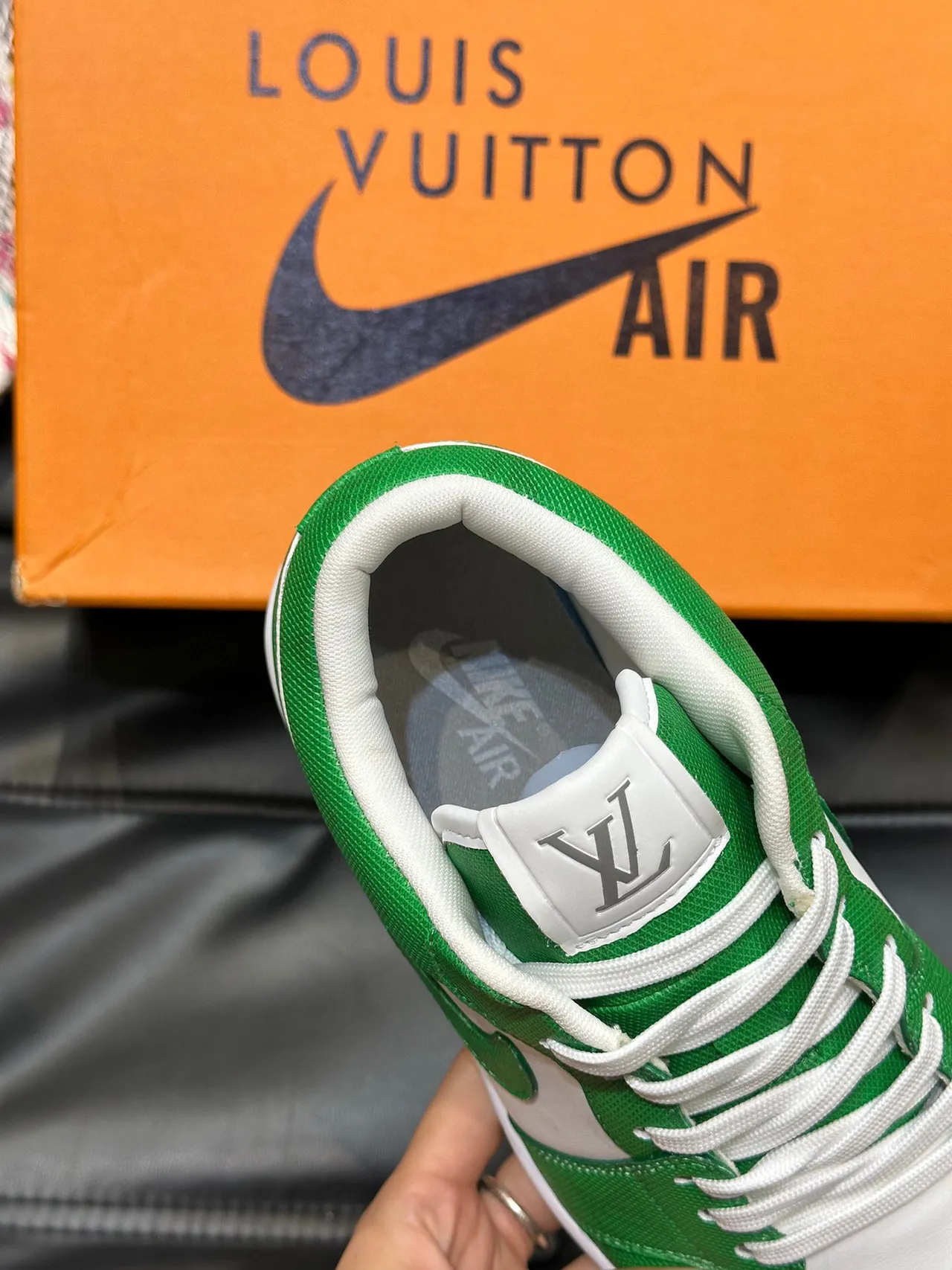Nike Green White Low-Top Perforated Toe Lifestyle Sneakers