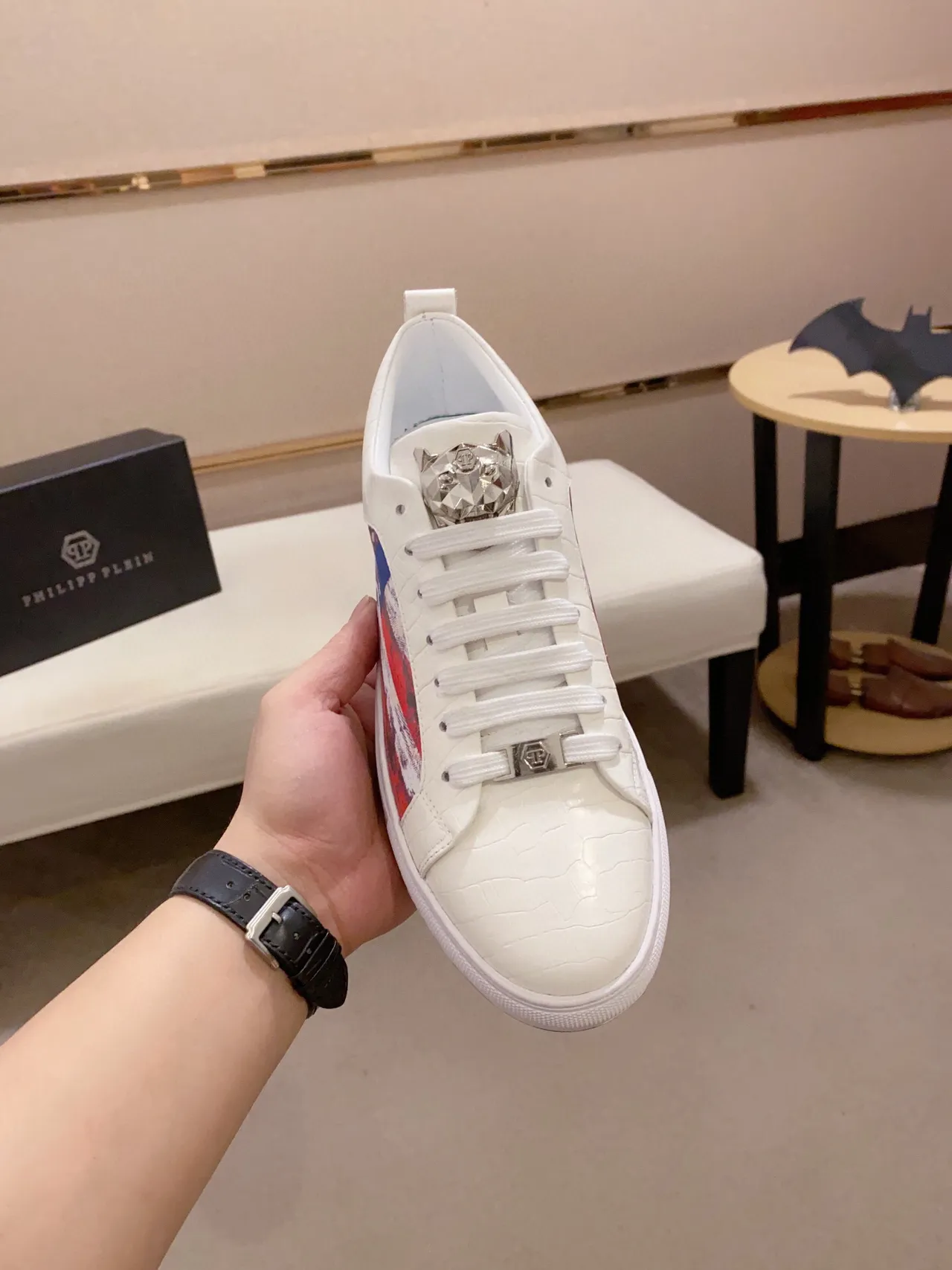 Philipp Plein Graphic Side Panel White Lifestyle Sneakers