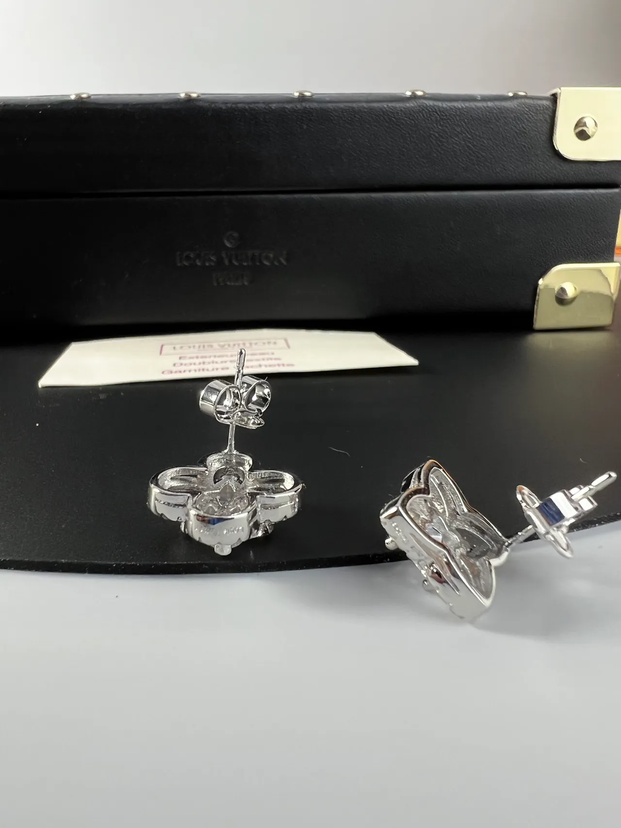 Louis Vuitton Floral Pavé Crystal Stud Earrings